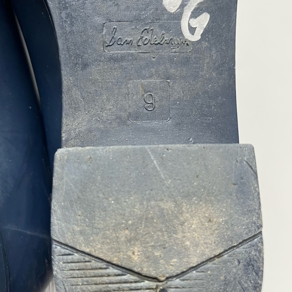 SAM EDELMAN Tinsley Rubber Rain Boot Navy Blue Size 9 - Picture 5 of 11